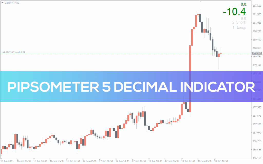 Pipsometer 5 Decimal Indicator for MT5